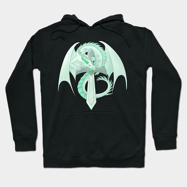 Turquoise Sword Dragon Hoodie by BiscuitSnack